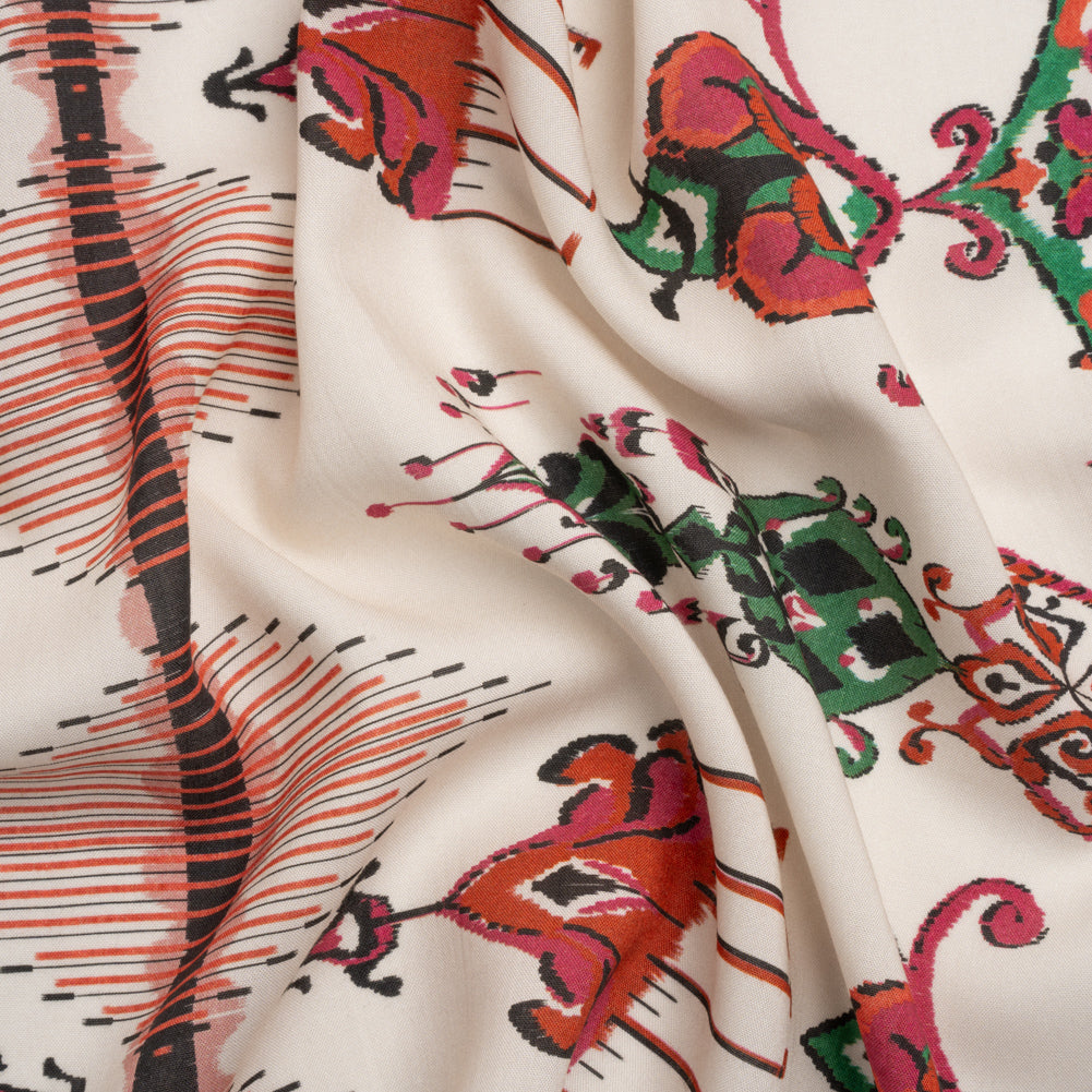 Tencel Woven Print - Red, Green and White Intricate Abstracts - Mood Exclusive Table Settings Tencel Woven Print - Red, Green and White Intricate Abstracts - Mood Exclusive Table Settings