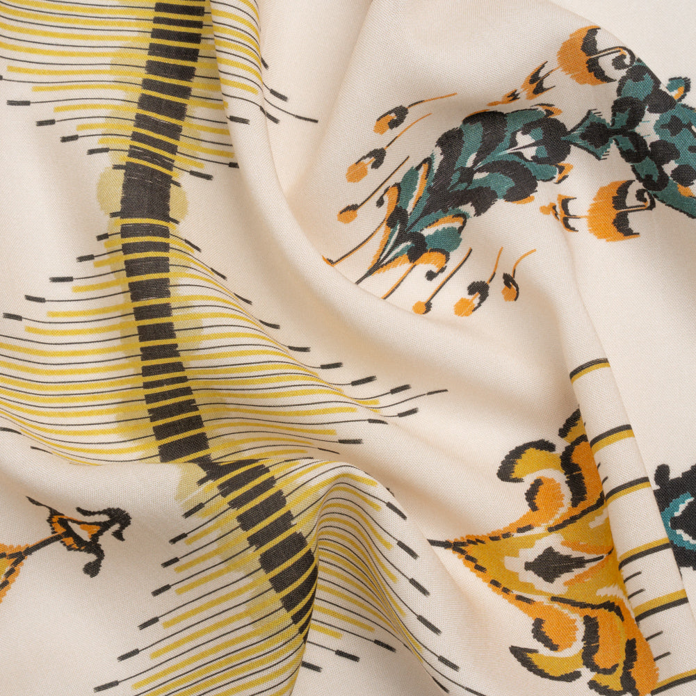 Tencel Woven Print - Yellow, Teal and White Intricate Abstracts - Mood Exclusive Table Settings Tencel Woven Print - Yellow, Teal and White Intricate Abstracts - Mood Exclusive Table Settings