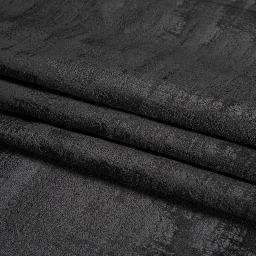 Kasa Black Crosshatching Embossed Knit Velvet Folded Kasa Black Crosshatching Embossed Knit Velvet Folded