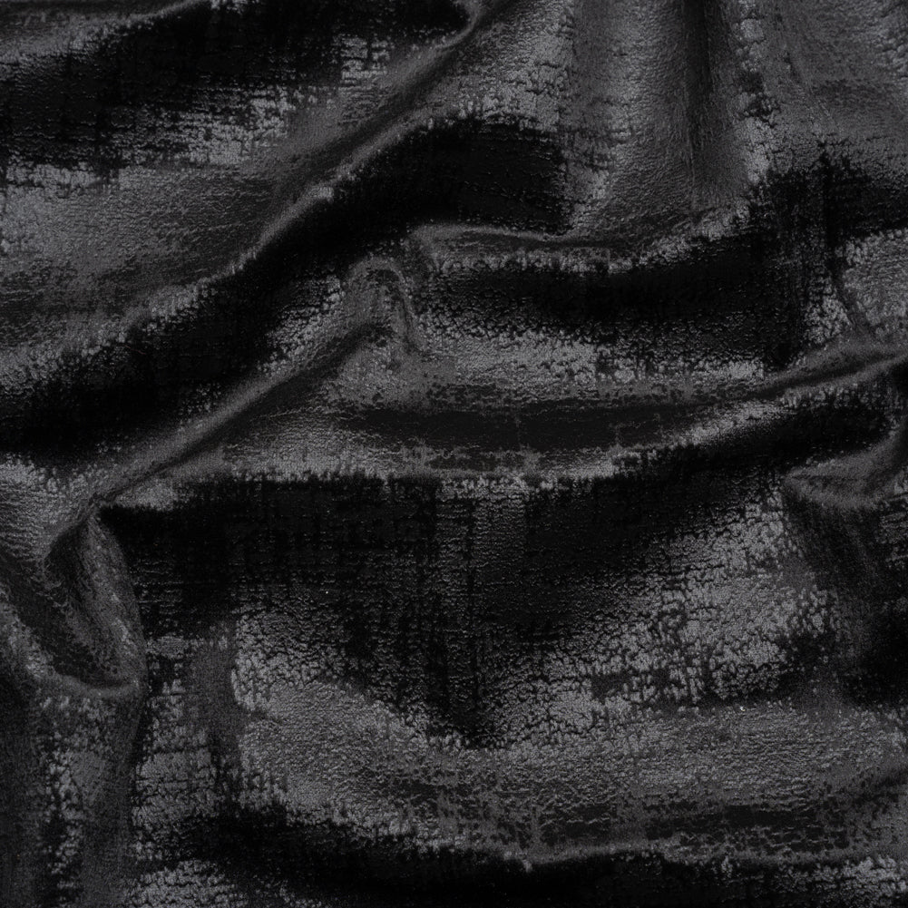 Kasa Black Crosshatching Embossed Knit Velvet Kasa Black Crosshatching Embossed Knit Velvet