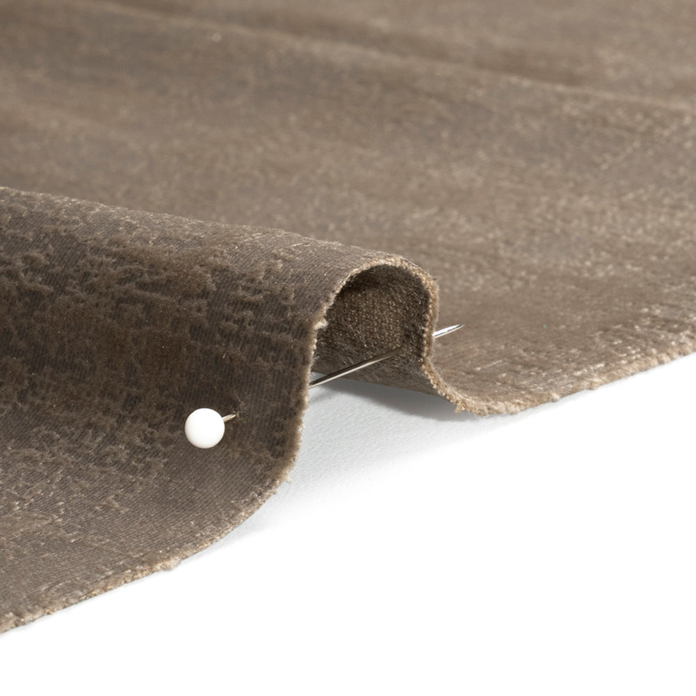 Kasa Taupe Crosshatching Embossed Knit Velvet Detail Kasa Taupe Crosshatching Embossed Knit Velvet Detail