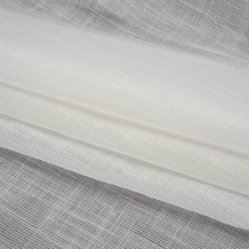 Snow Linen Look Drapery Sheer Woven Folded Snow Linen Look Drapery Sheer Woven Folded