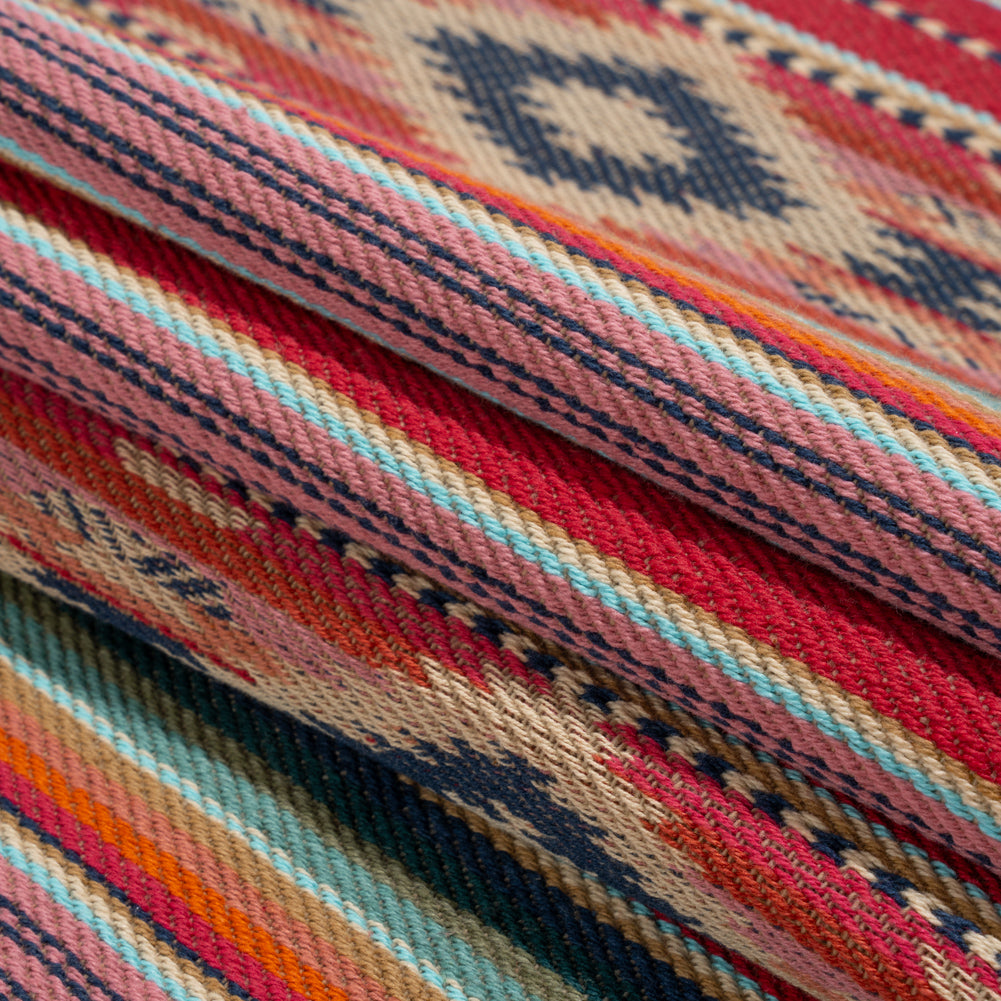 Arizona Berry Spiked Diamonds Southwestern Stripe Cotton Twill Arizona Berry Spiked Diamonds Southwestern Stripe Cotton Twill