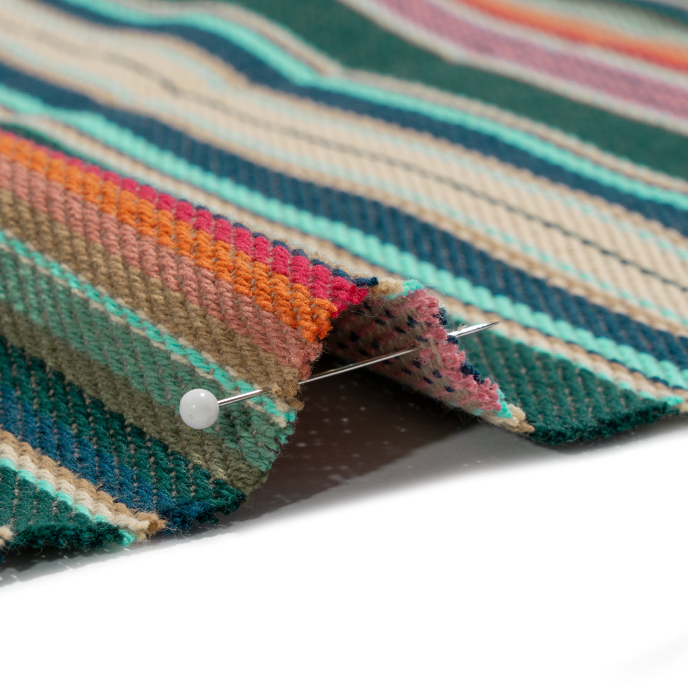 Arizona Teal Spiked Diamonds Southwestern Stripe Cotton Twill Arizona Teal Spiked Diamonds Southwestern Stripe Cotton Twill
