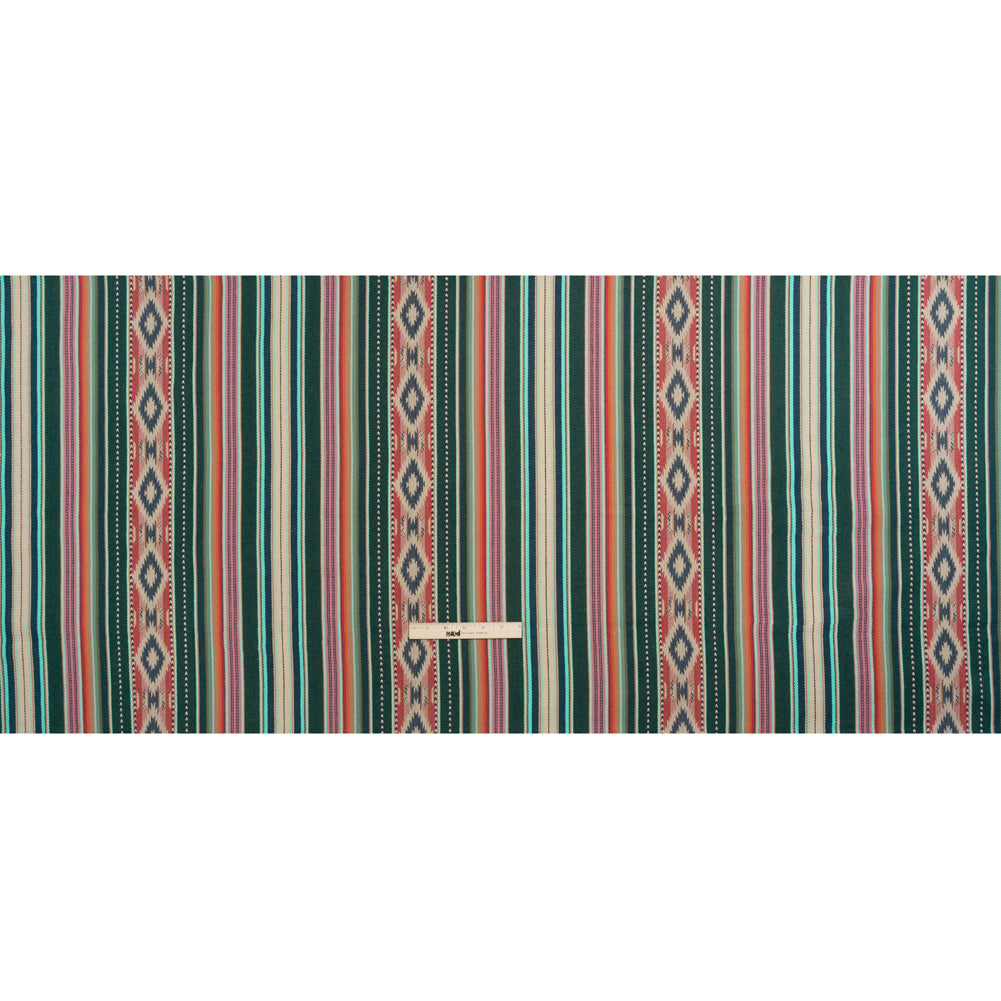 Arizona Teal Spiked Diamonds Southwestern Stripe Cotton Twill Arizona Teal Spiked Diamonds Southwestern Stripe Cotton Twill