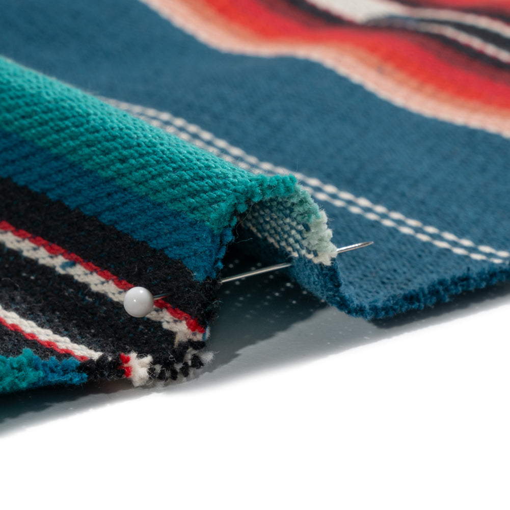 Arizona Navy, Turquoise and Red Vintage Southwestern Stripes Cotton Twill Arizona Navy, Turquoise and Red Vintage Southwestern Stripes Cotton Twill