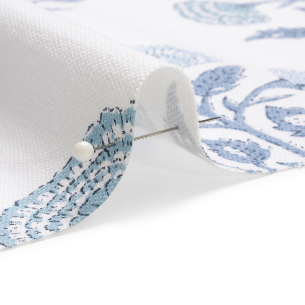 Blue and White Classic Floral Printed Cotton Canvas Detail Blue and White Classic Floral Printed Cotton Canvas Detail