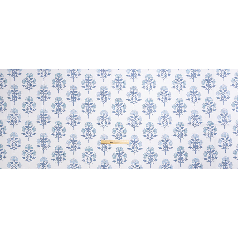 Blue and White Classic Floral Printed Cotton Canvas Full Blue and White Classic Floral Printed Cotton Canvas Full