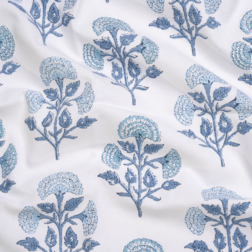Blue and White Classic Floral Printed Cotton Canvas Blue and White Classic Floral Printed Cotton Canvas