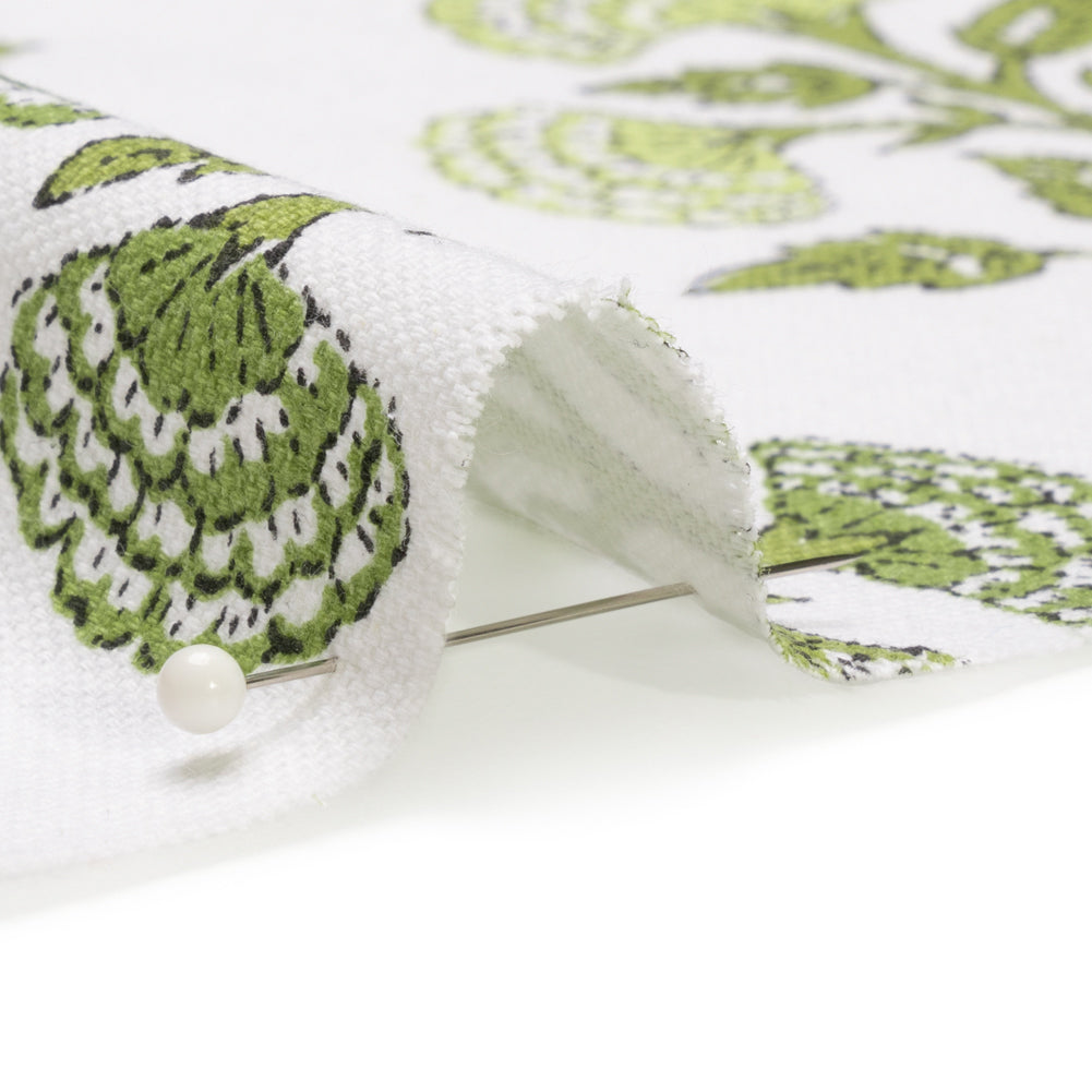 Green and White Classic Floral Printed Cotton Canvas Detail Green and White Classic Floral Printed Cotton Canvas Detail
