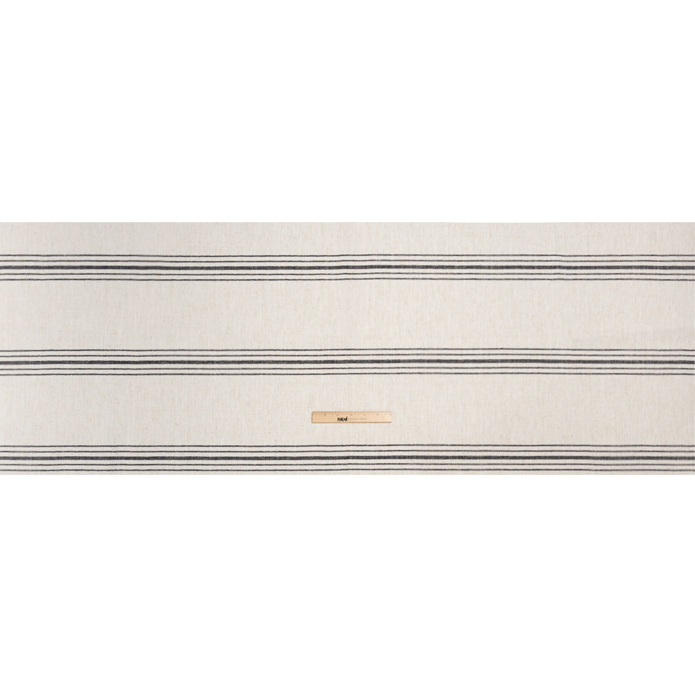 Crypton Charcoal on White Striped Stain Resistant Polyester and Linen Chenille Upholstery Woven Full Crypton Charcoal on White Striped Stain Resistant Polyester and Linen Chenille Upholstery Woven Full