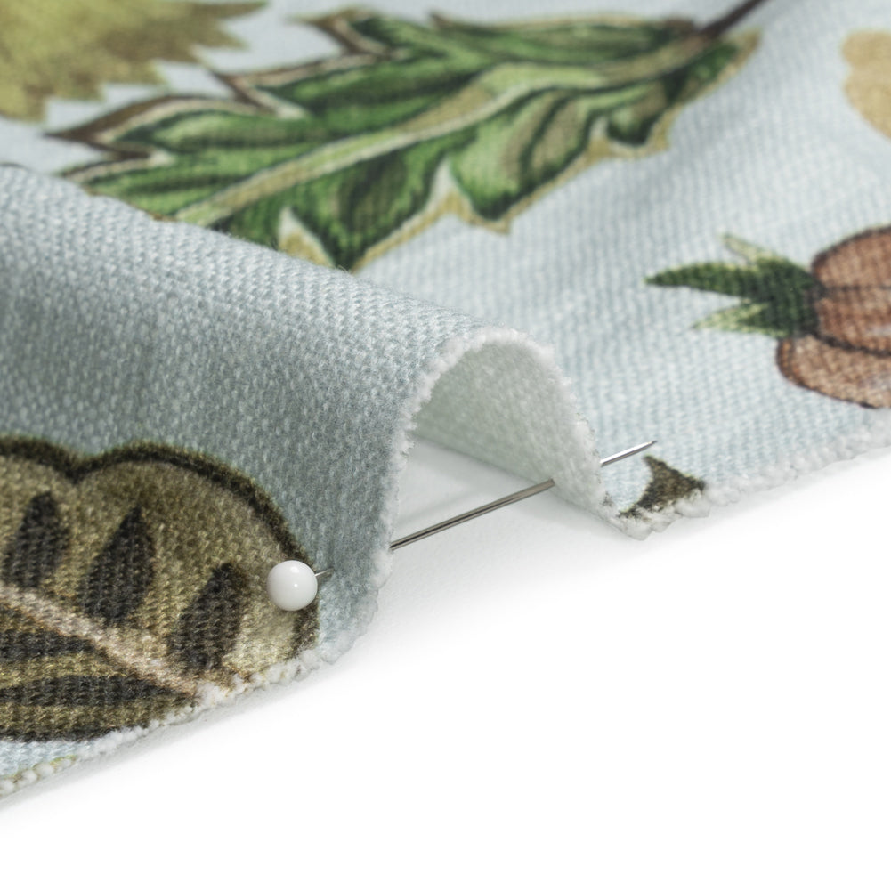 Mist, Pink and Green Blooming Trees Slubbed Cotton Woven Detail Mist, Pink and Green Blooming Trees Slubbed Cotton Woven Detail