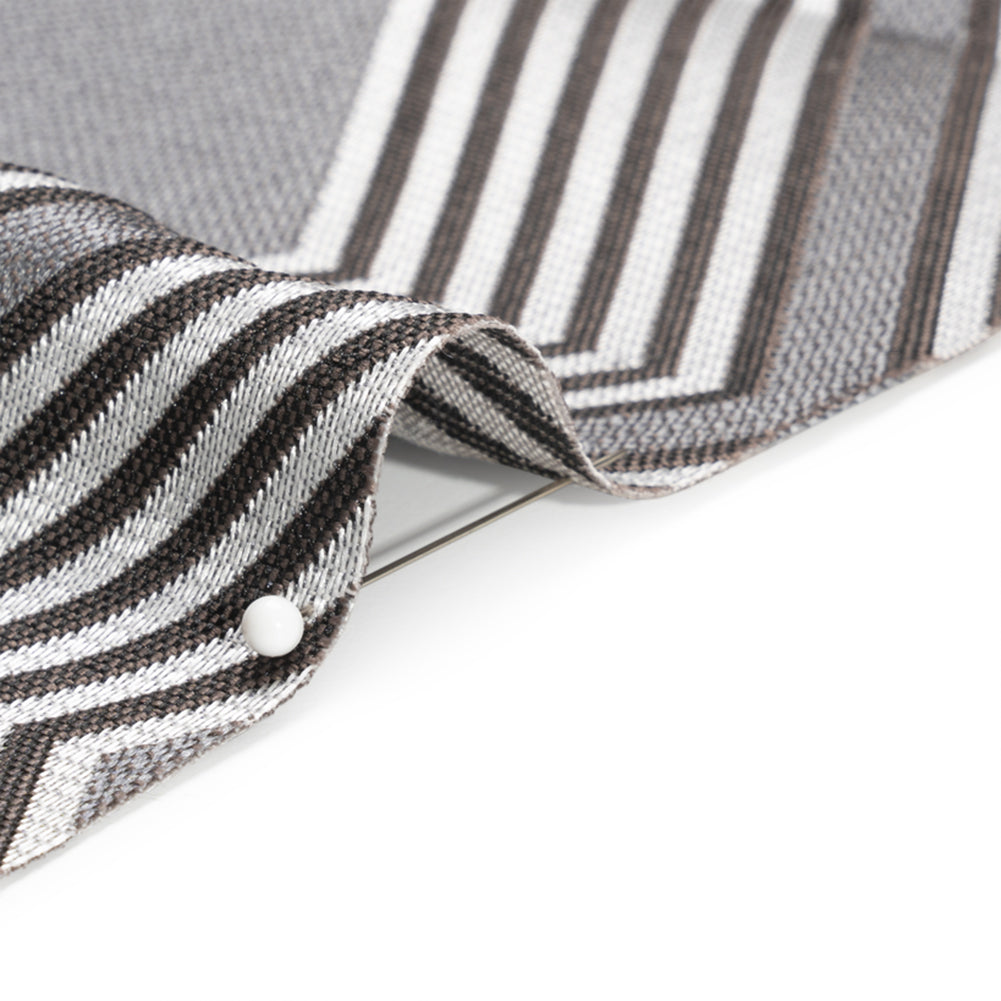 Silver, Charcoal and Gray Reverberating Hexagons Polyester Jacquard Detail Silver, Charcoal and Gray Reverberating Hexagons Polyester Jacquard Detail