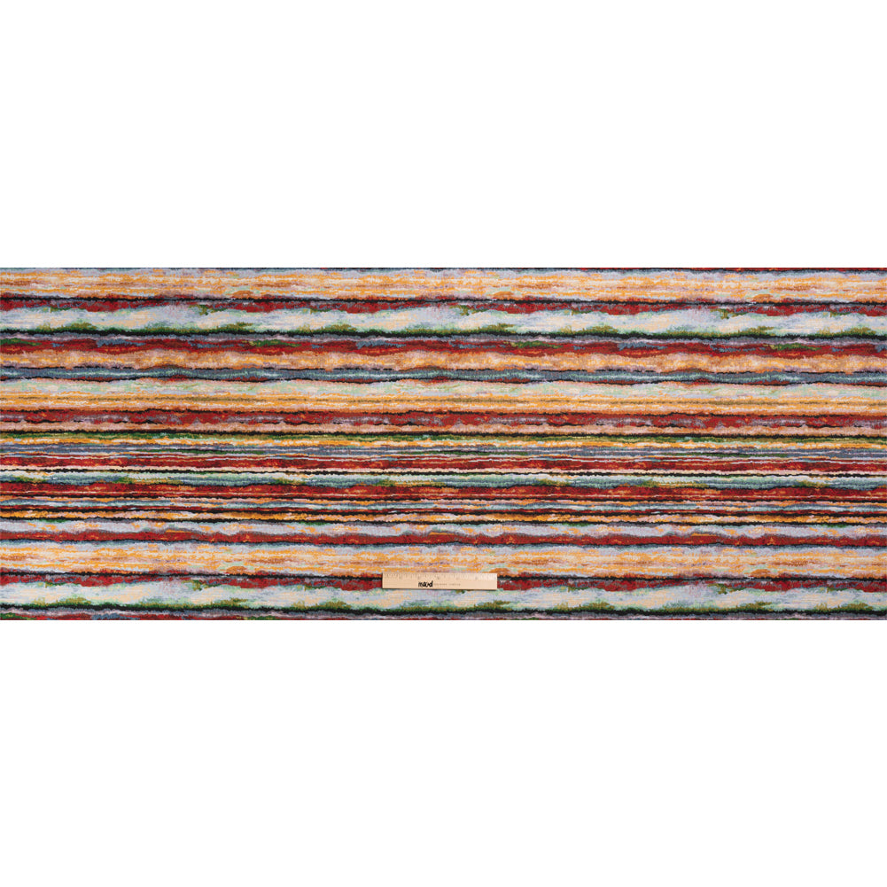 Red, Yellow and Blue Landscape Stripes Polyester and Cotton Jacquard Full Red, Yellow and Blue Landscape Stripes Polyester and Cotton Jacquard Full