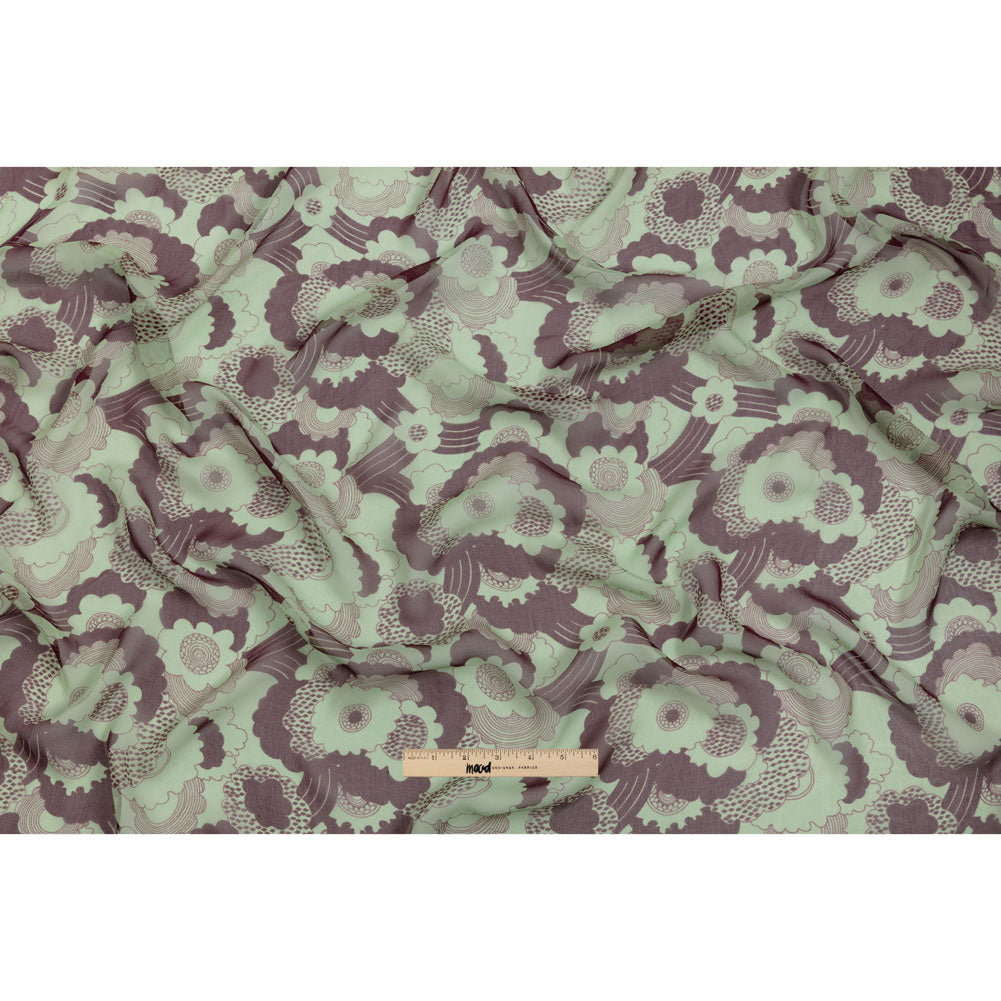 Chocolate and Mint Flowers in the Sky Silk Chiffon Drape Chocolate and Mint Flowers in the Sky Silk Chiffon Drape