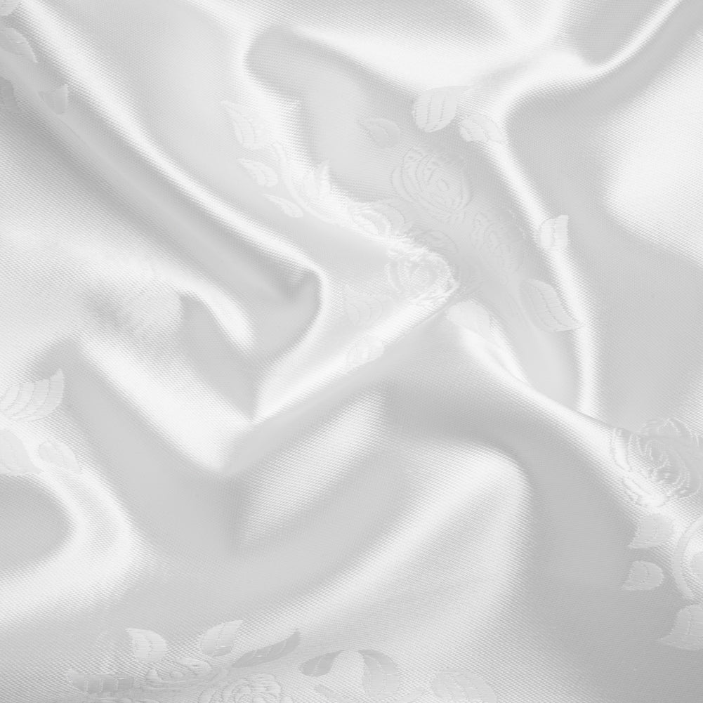 Luminous White Dainty Roses Polyester Jacquard Luminous White Dainty Roses Polyester Jacquard