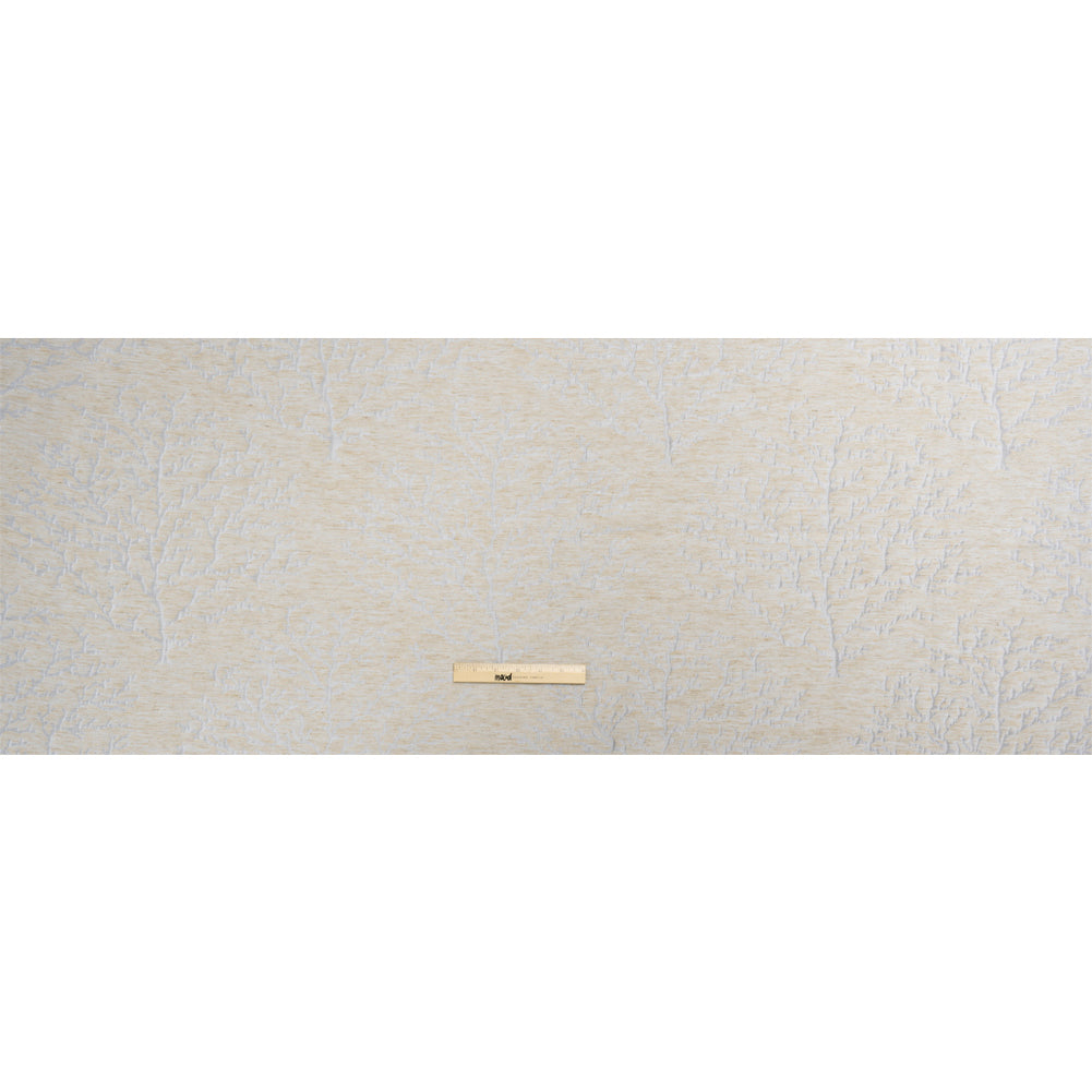 Luminous Baby Blue and Heathered Beige Winter Trees Lightweight Polyester and Linen Brocade - Full Luminous Baby Blue and Heathered Beige Winter Trees Lightweight Polyester and Linen Brocade - Full