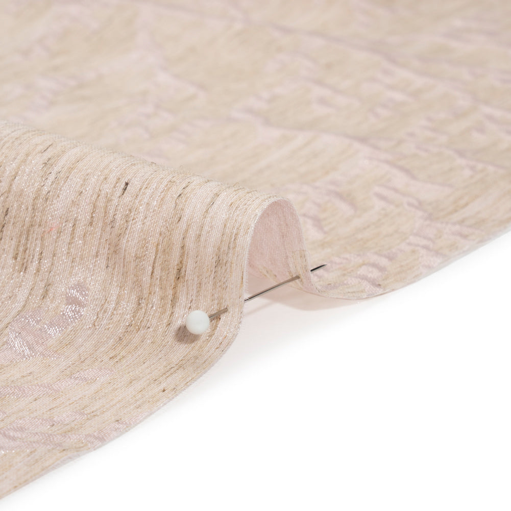 Luminous Pink and Heathered Beige Winter Trees Lightweight Polyester and Linen Brocade Luminous Pink and Heathered Beige Winter Trees Lightweight Polyester and Linen Brocade