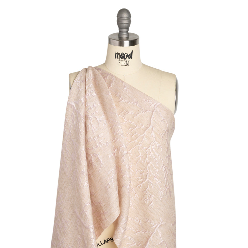Luminous Pink and Heathered Beige Winter Trees Lightweight Polyester and Linen Brocade Luminous Pink and Heathered Beige Winter Trees Lightweight Polyester and Linen Brocade