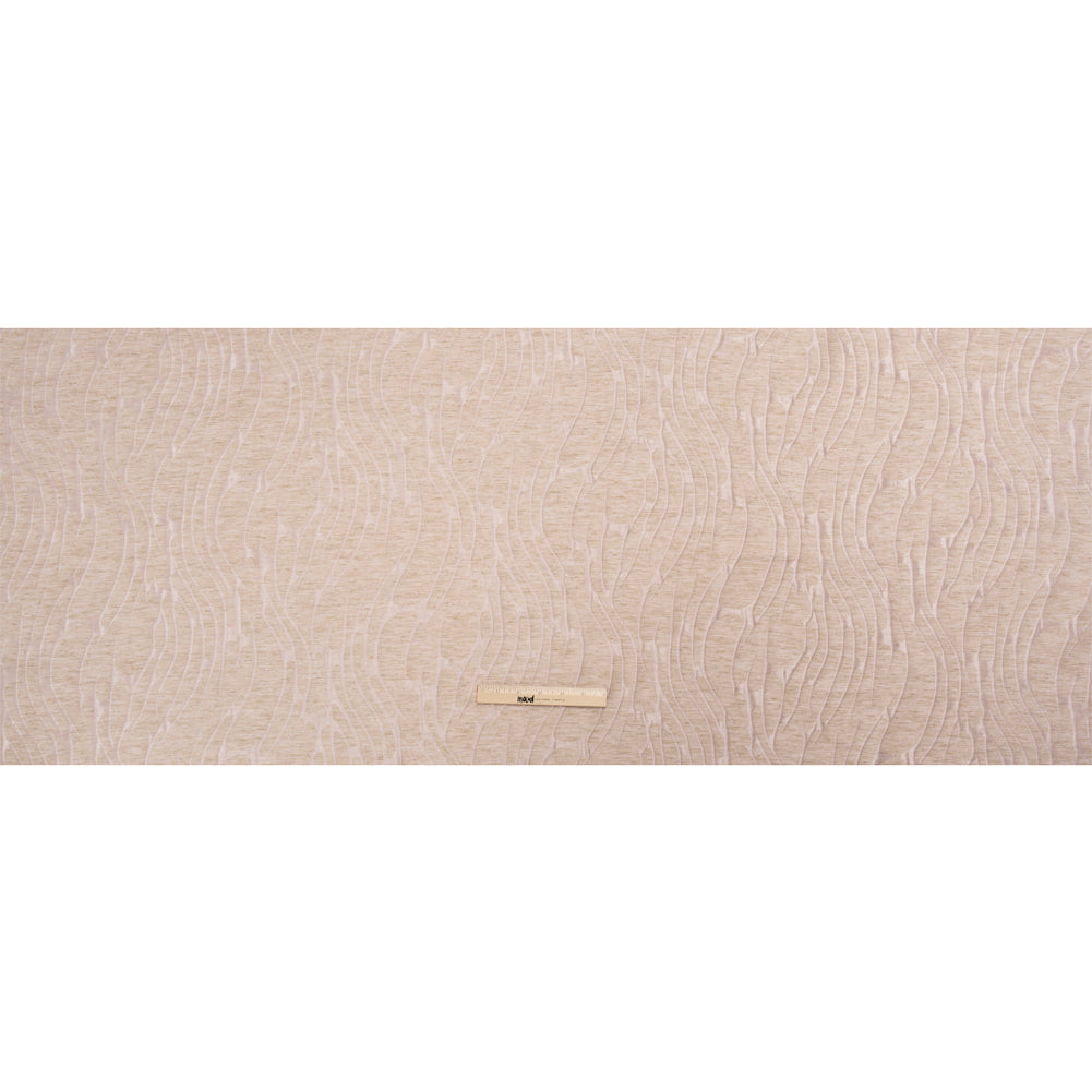 Luminous Pink and Heathered Beige Ripples Lightweight Polyester and Linen Brocade Luminous Pink and Heathered Beige Ripples Lightweight Polyester and Linen Brocade