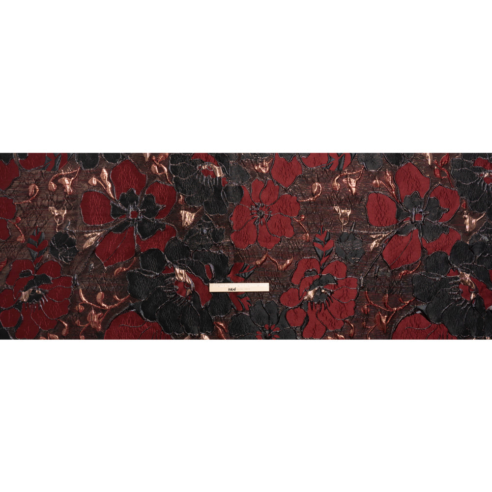 Metallic Copper, Burgundy and Black Floral Luxury Brocade Metallic Copper, Burgundy and Black Floral Luxury Brocade