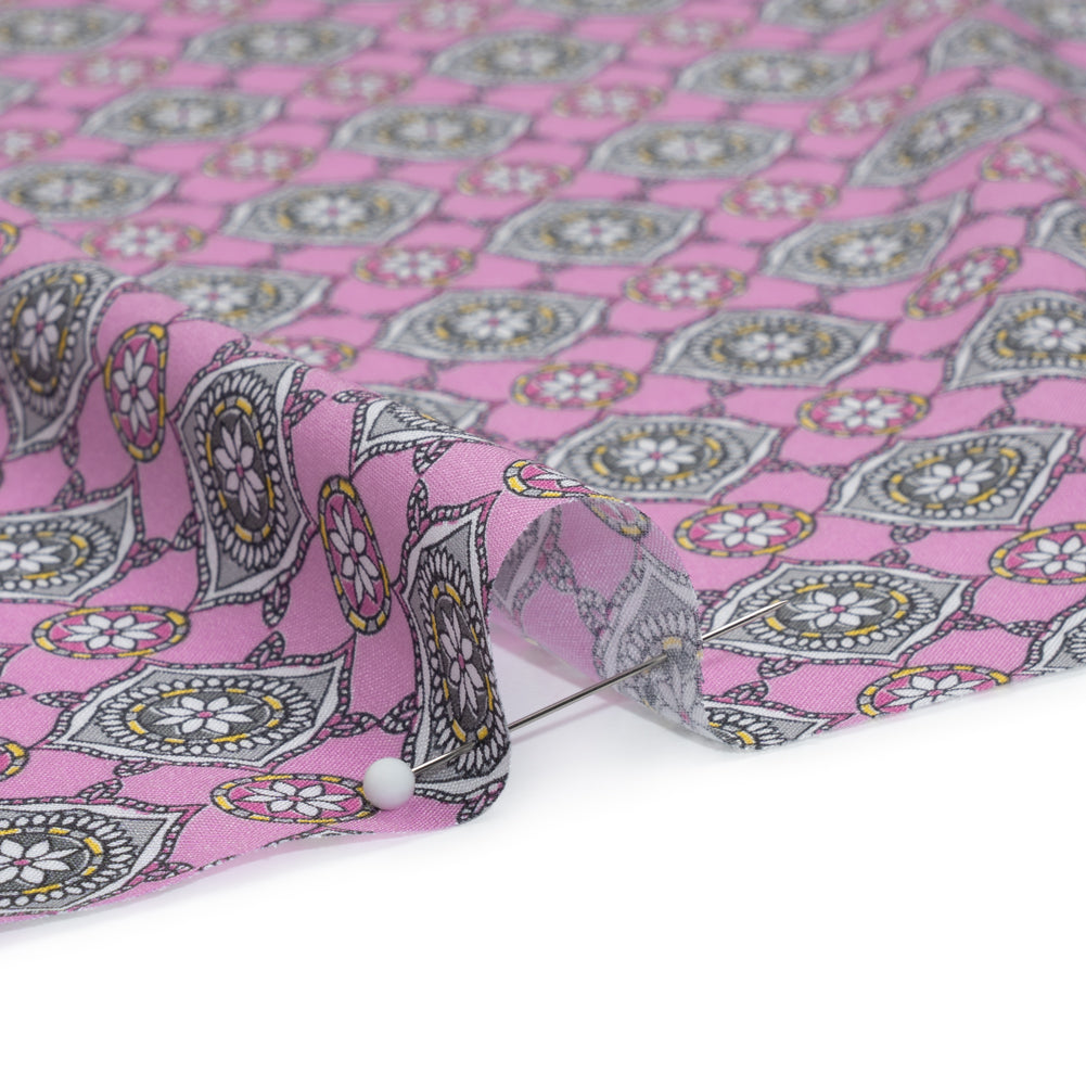 Rayon Batiste - Lavender and Gray Floral Charms Folded Rayon Batiste - Lavender and Gray Floral Charms Folded