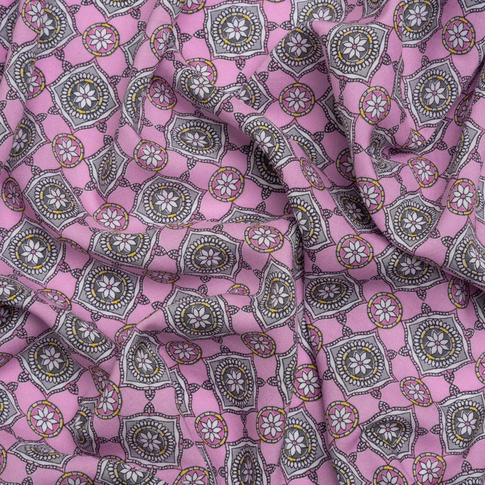 Rayon Batiste - Lavender and Gray Floral Charms Rayon Batiste - Lavender and Gray Floral Charms
