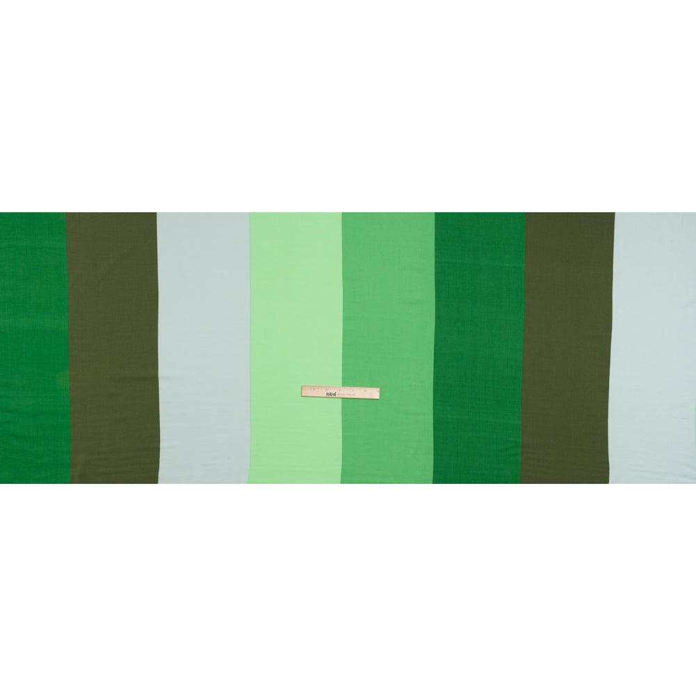 Rayon Batiste - Green Wide Stripes Drape Rayon Batiste - Green Wide Stripes Drape