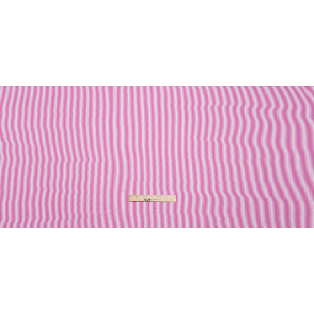 Cotton and Rayon Shirting - Rosebloom Pink and White Candy Stripes Drape Cotton and Rayon Shirting - Rosebloom Pink and White Candy Stripes Drape
