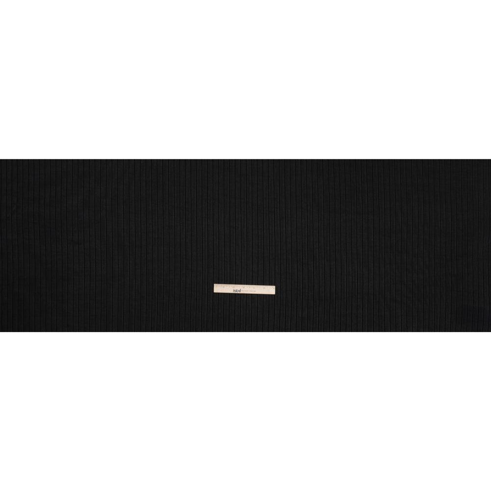 Stretch Polyester 3x10 Rib Knit - Caviar Black Full Stretch Polyester 3x10 Rib Knit - Caviar Black Full