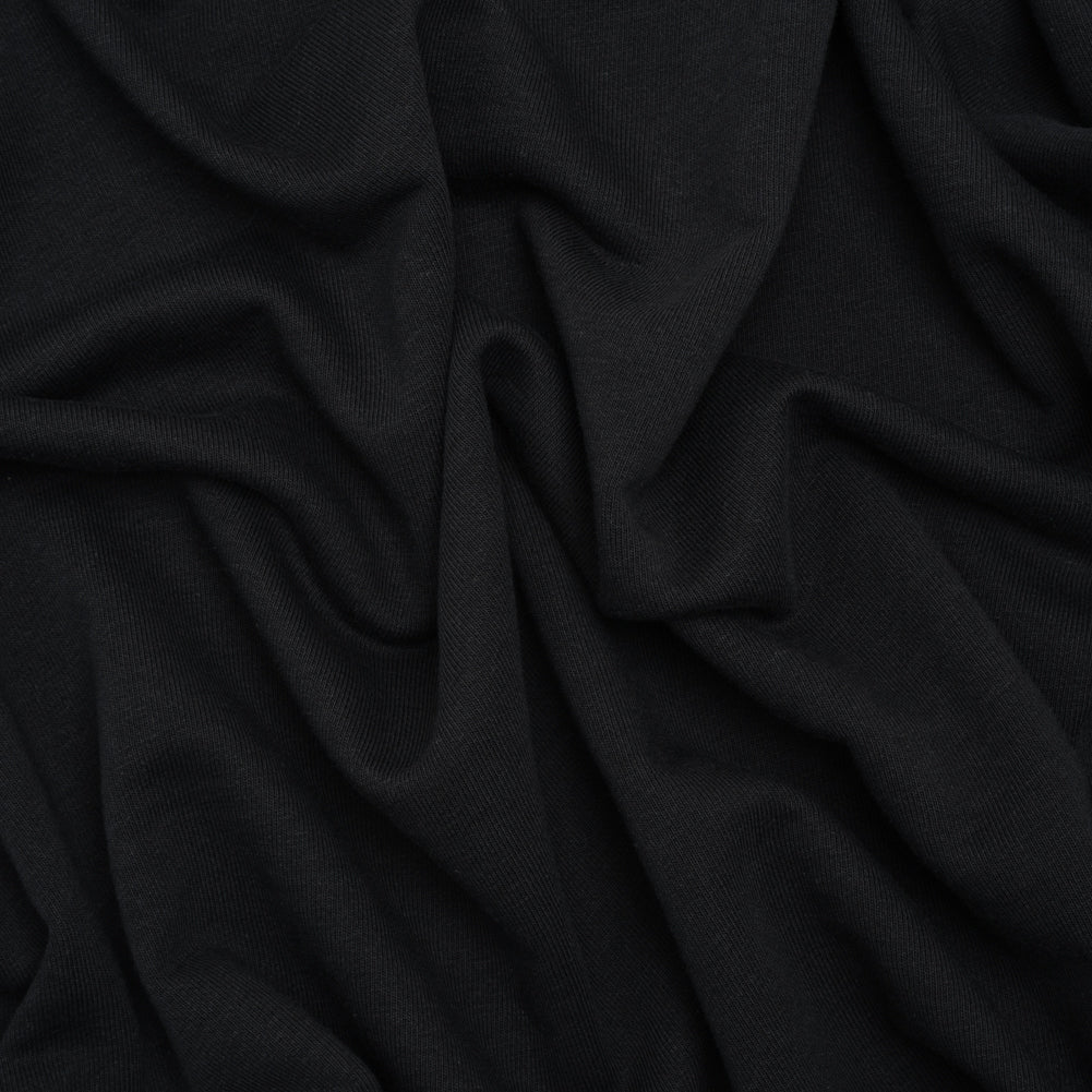 Cotton and Polyester French Terry - Black Cotton and Polyester French Terry - Black