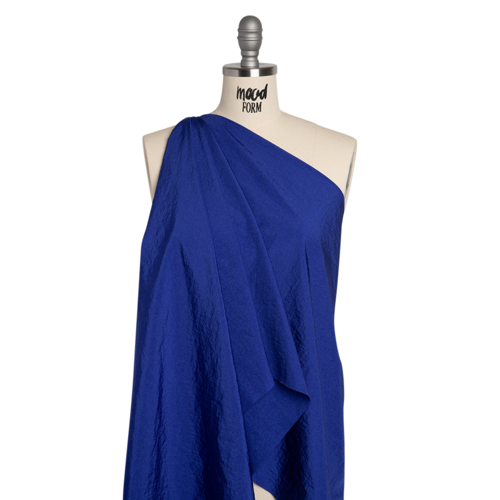 Crinkled Nylon Taffeta - Cobalt Blue Drape Crinkled Nylon Taffeta - Cobalt Blue Drape