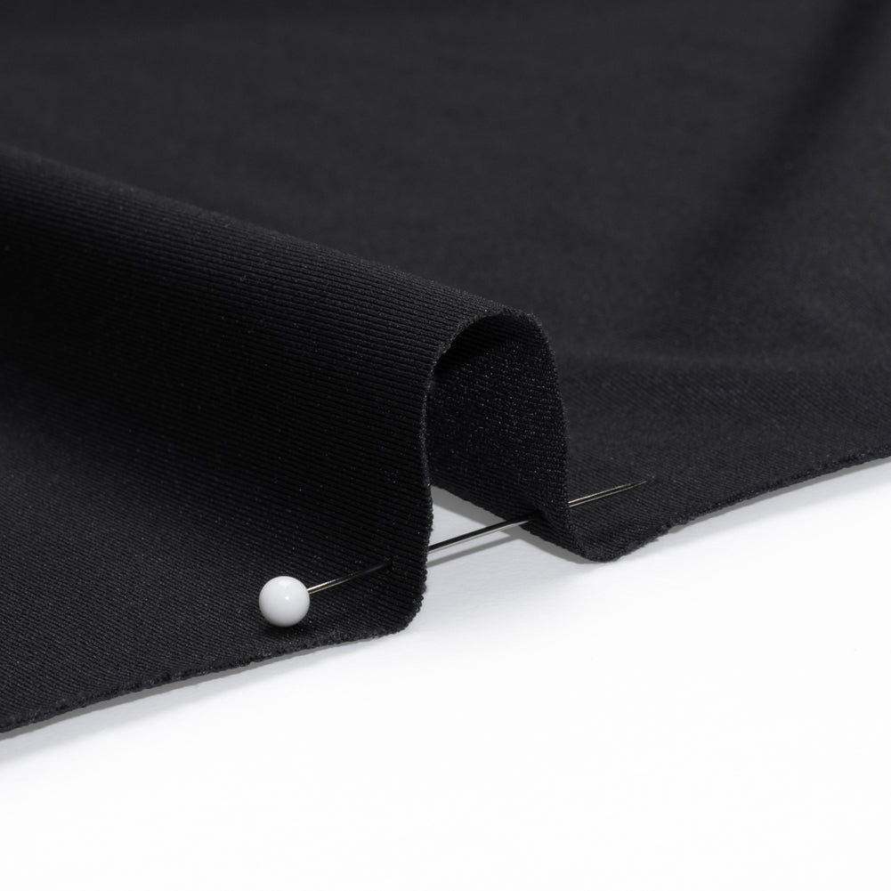 Stretch Polyester Interlock Knit - Black Detail Stretch Polyester Interlock Knit - Black Detail