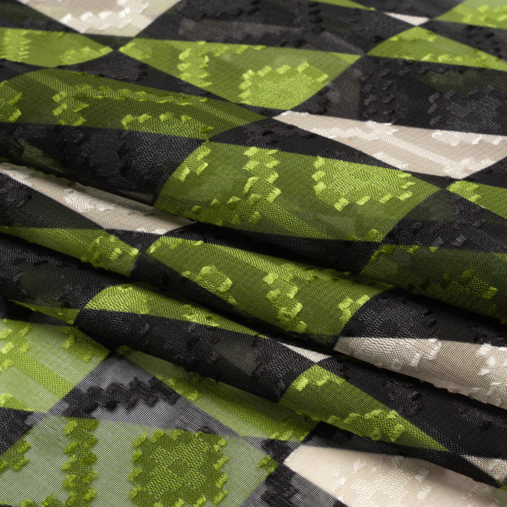 Geometric Burnout Polyester Woven Print - Green Divided Squares - Mood Exclusive Healthshire Hills Full Geometric Burnout Polyester Woven Print - Green Divided Squares - Mood Exclusive Healthshire Hills Full