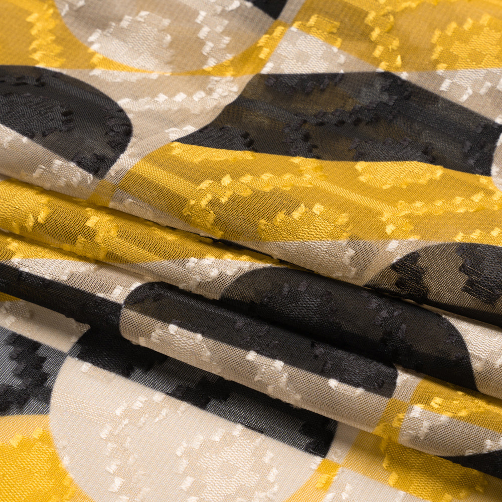 Geometric Burnout Polyester Woven Print - Yellow Circles and Rectangles - Mood Exclusive Floyd's Moon Full Geometric Burnout Polyester Woven Print - Yellow Circles and Rectangles - Mood Exclusive Floyd's Moon Full