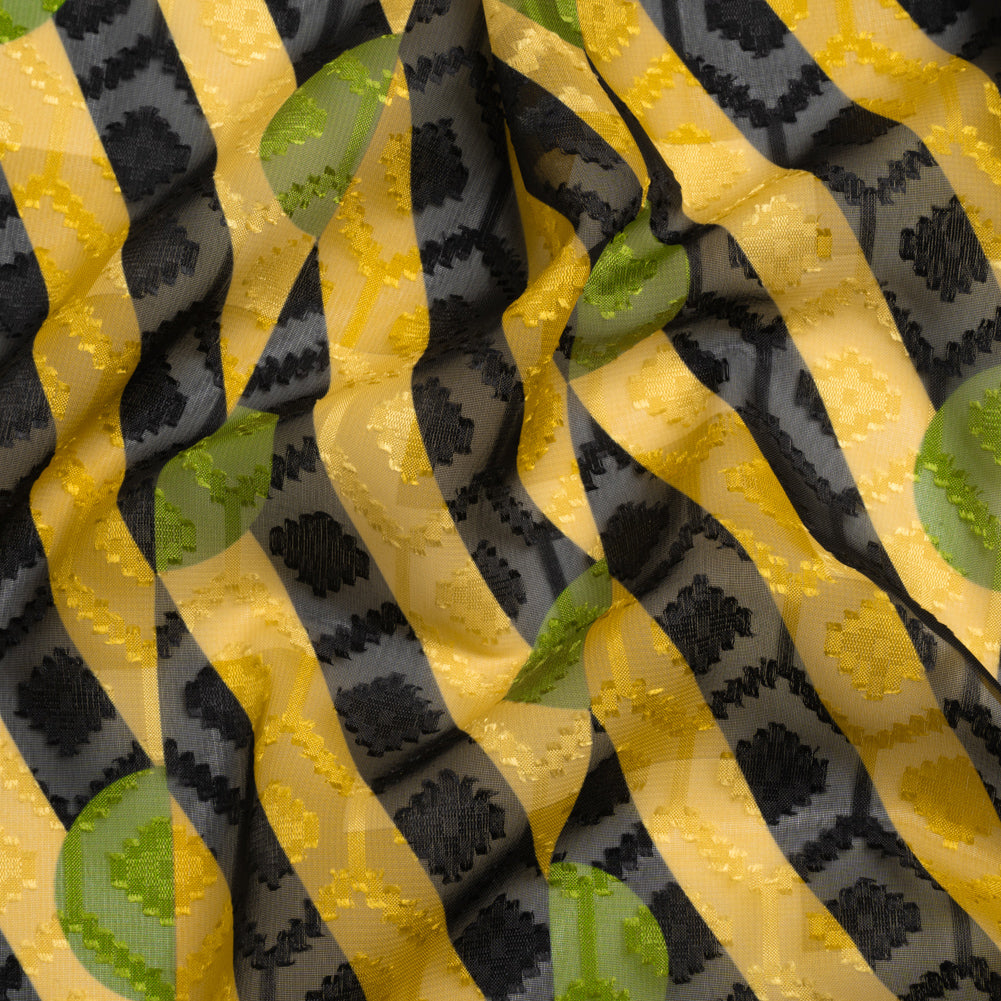 Geometric Burnout Polyester Woven Print - Goldenrod Half Circles and Stripes - Mood Exclusive Sunrise Kingdom Geometric Burnout Polyester Woven Print - Goldenrod Half Circles and Stripes - Mood Exclusive Sunrise Kingdom