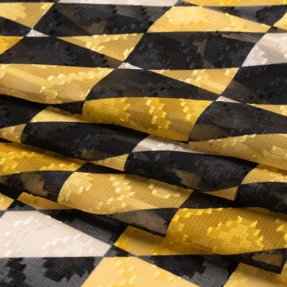 Geometric Burnout Polyester Woven Print - Yellow Divided Squares - Mood Exclusive Healthshire Hills Full Geometric Burnout Polyester Woven Print - Yellow Divided Squares - Mood Exclusive Healthshire Hills Full
