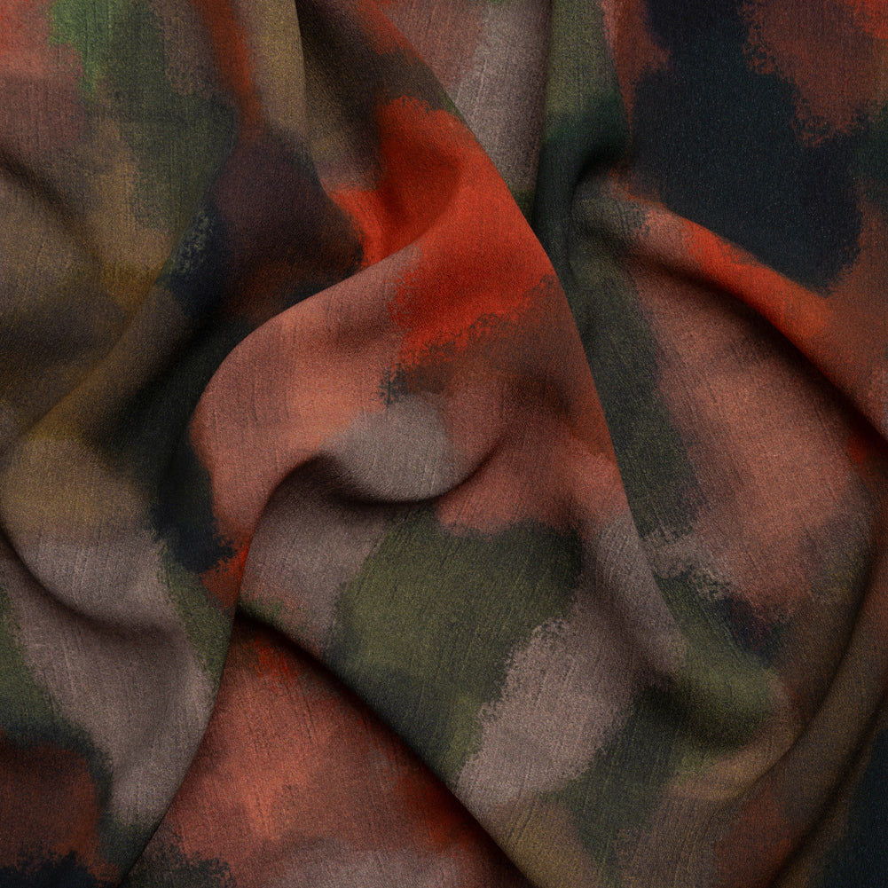 Mood Exclusive Red Fade Away Lightweight Polyester Crepe Mood Exclusive Red Fade Away Lightweight Polyester Crepe