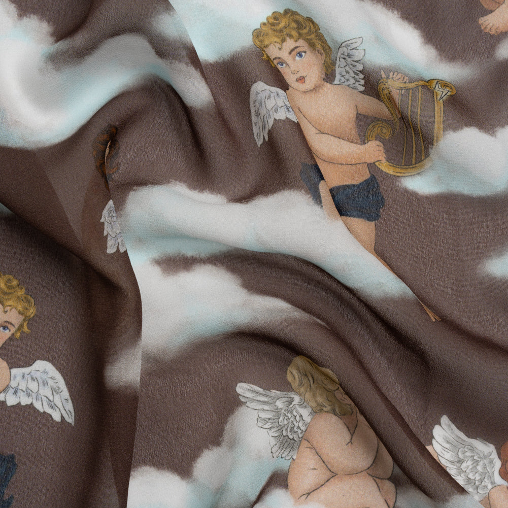 Mood Exclusive Taupe Drowsy Dreamers Viscose Chiffon Mood Exclusive Taupe Drowsy Dreamers Viscose Chiffon