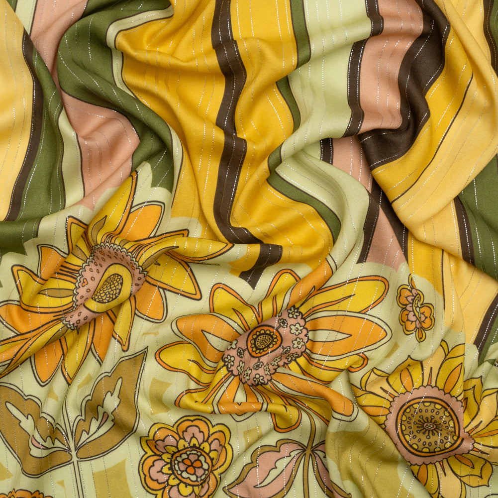 Mood Exclusive Matilda's Garden Metallic Striped Viscose Dobby Panel Mood Exclusive Matilda's Garden Metallic Striped Viscose Dobby Panel