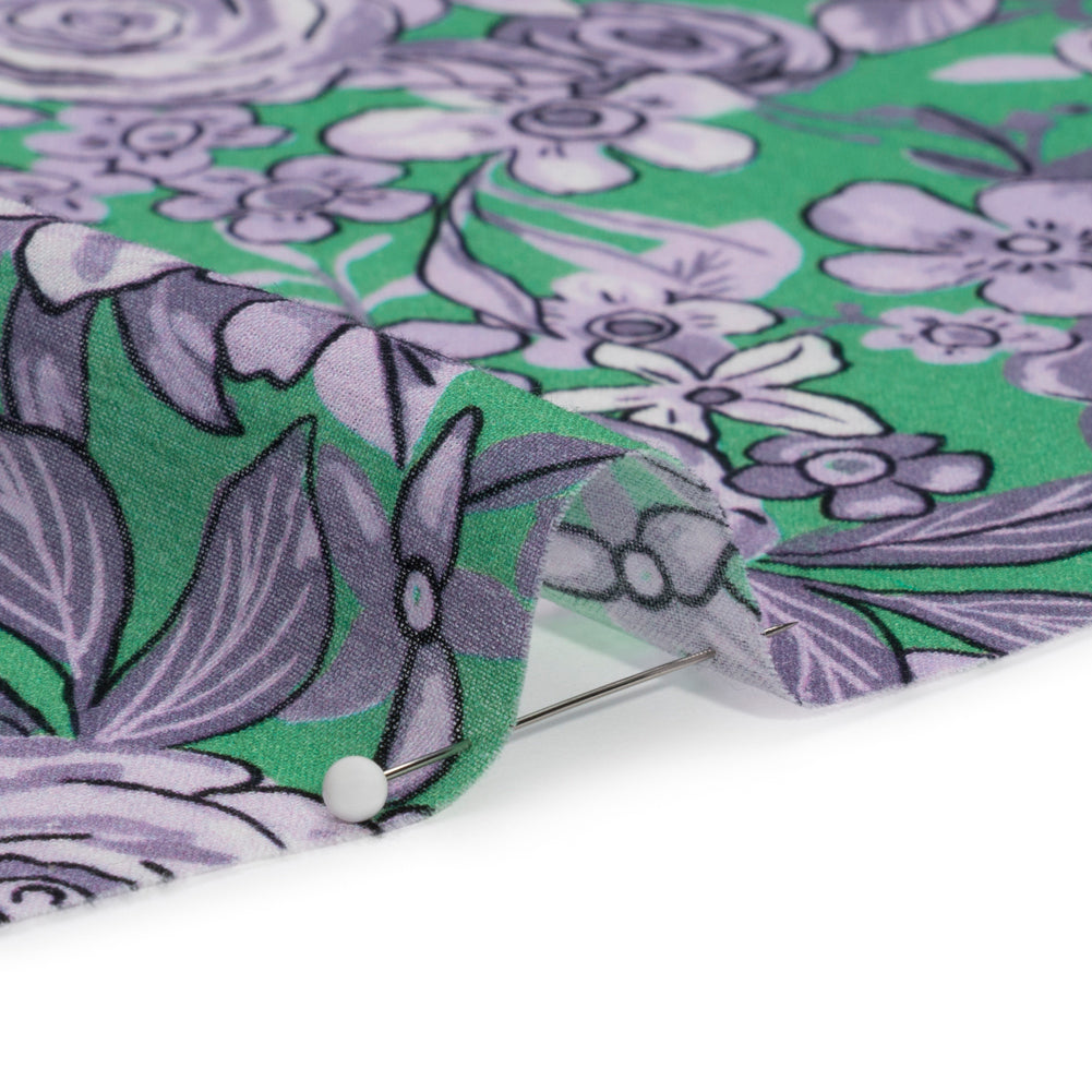 Crinkled Cotton Gauzy Woven Print - Lilac and Green Floral - Mood Exclusive Floral Farewell Detail Crinkled Cotton Gauzy Woven Print - Lilac and Green Floral - Mood Exclusive Floral Farewell Detail