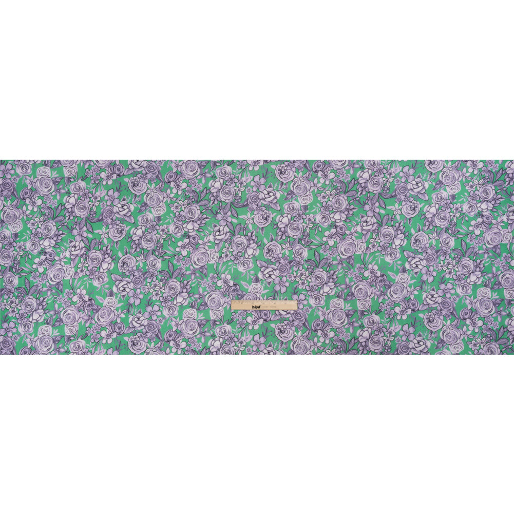 Crinkled Cotton Gauzy Woven Print - Lilac and Green Floral - Mood Exclusive Floral Farewell Full Crinkled Cotton Gauzy Woven Print - Lilac and Green Floral - Mood Exclusive Floral Farewell Full