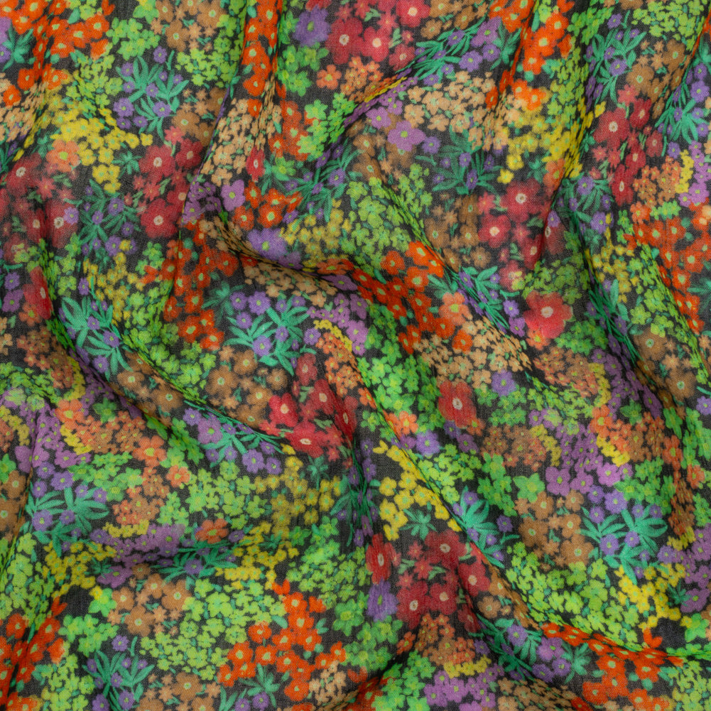 Crinkled Cotton Gauzy Woven Print - Green and Red Floral - Mood Exclusive The View Above Crinkled Cotton Gauzy Woven Print - Green and Red Floral - Mood Exclusive The View Above