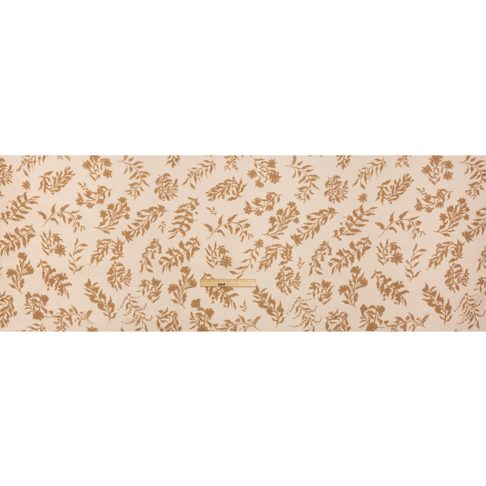 Mood Exclusive Beige Sprouting Sprigs Crinkled Gauzy Viscose Crepe Drape Mood Exclusive Beige Sprouting Sprigs Crinkled Gauzy Viscose Crepe Drape