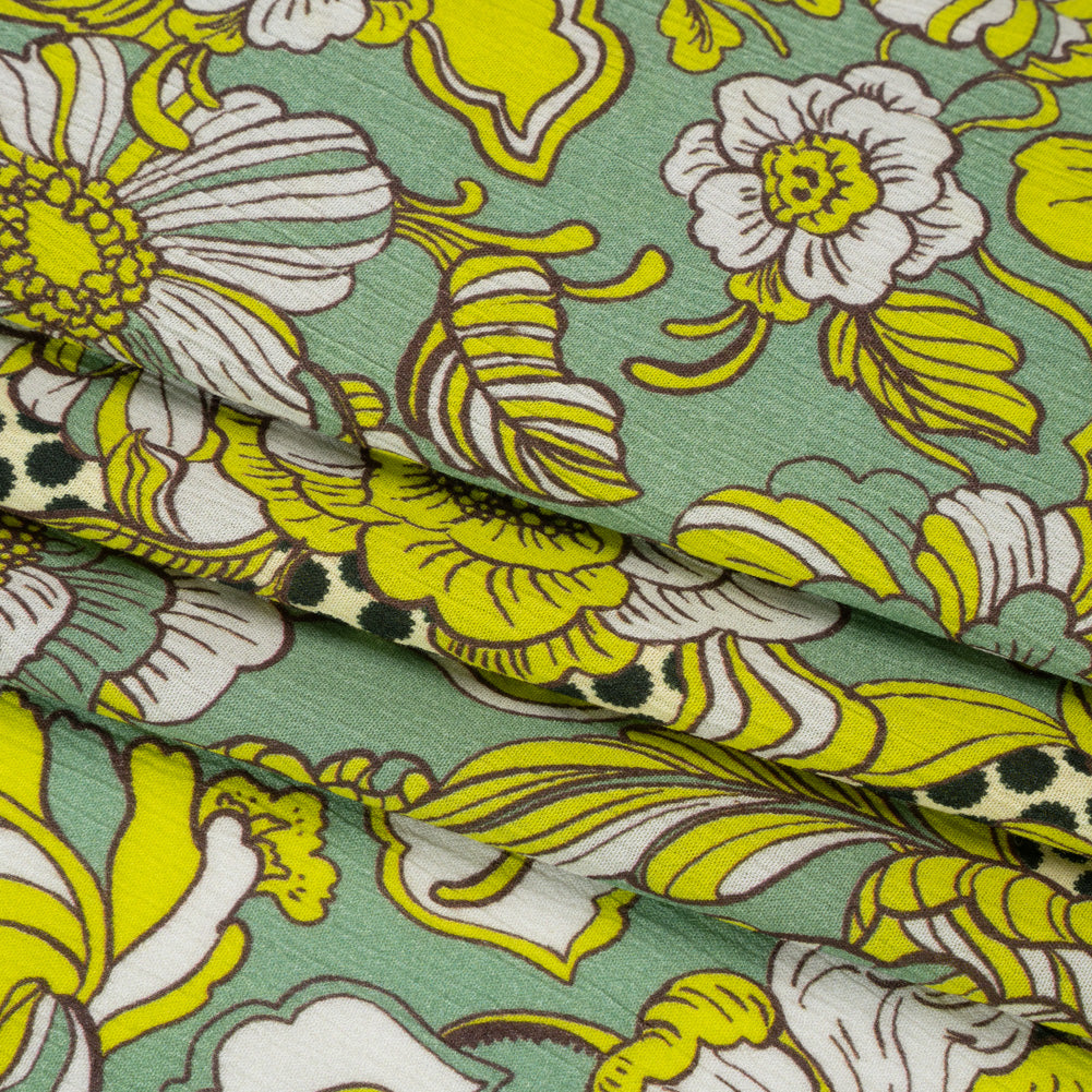 Mood Exclusive Green In Her Hair Crinkled Gauzy Viscose Crepe Panel Full Mood Exclusive Green In Her Hair Crinkled Gauzy Viscose Crepe Panel Full