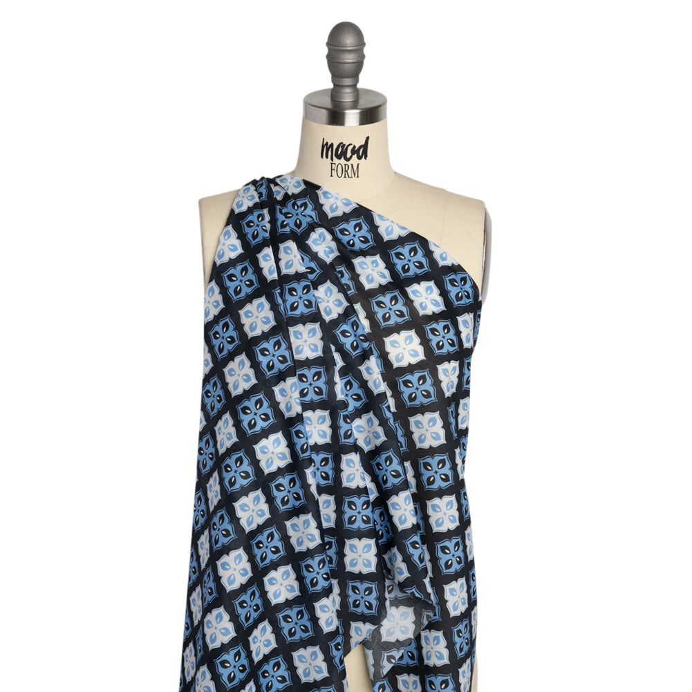 Mood Exclusive Blue Clover Lover Cotton Voile Drape Mood Exclusive Blue Clover Lover Cotton Voile Drape