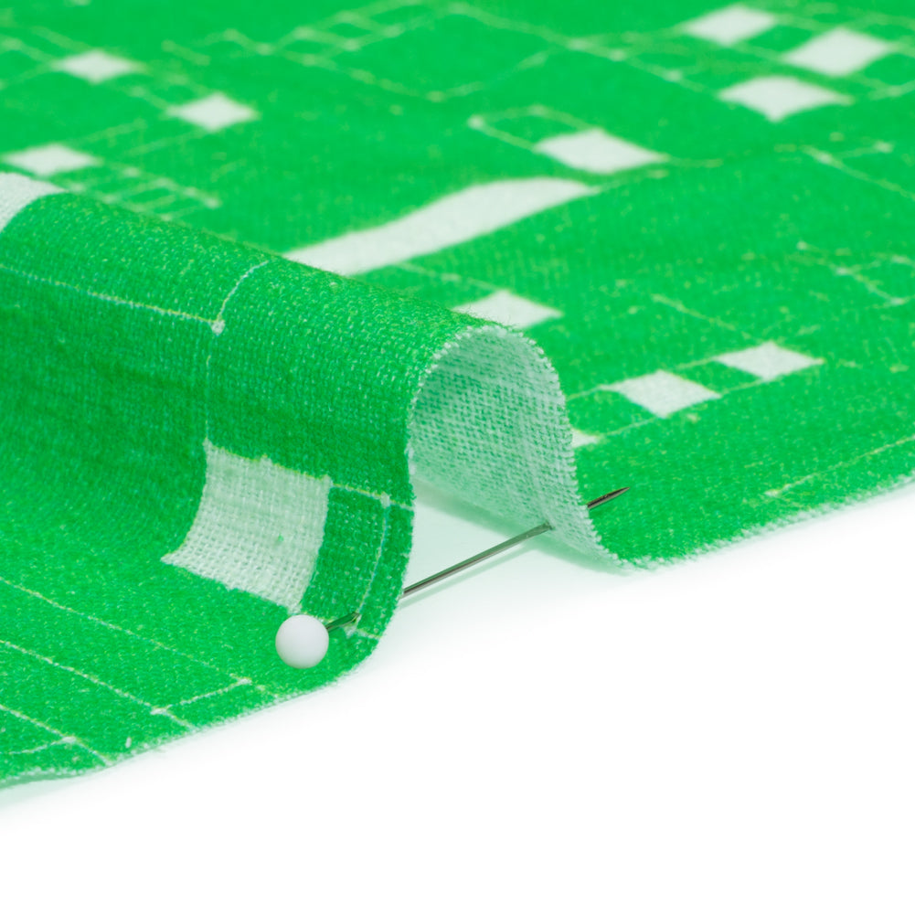 Slubbed Gauzy Cotton Woven Print - Kelly Green Geometric Squares - Mood Exclusive Blocked In Detail Slubbed Gauzy Cotton Woven Print - Kelly Green Geometric Squares - Mood Exclusive Blocked In Detail