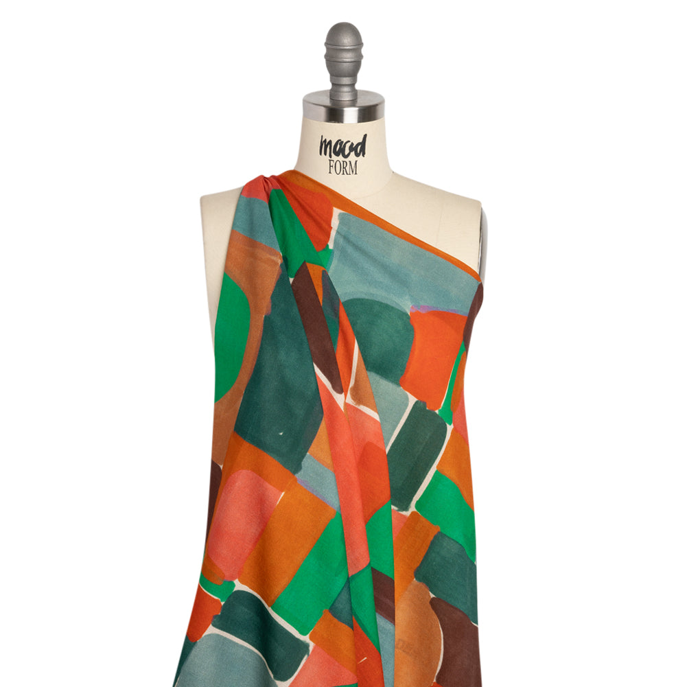 Mood Exclusive Earth Building Blocks Cotton Crepe Panel Drape Mood Exclusive Earth Building Blocks Cotton Crepe Panel Drape