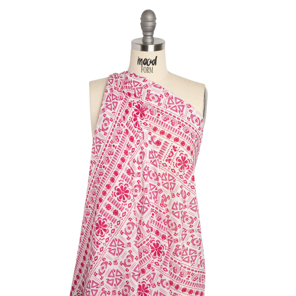 Mood Exclusive Pink Polygon Petals Cotton Crepe Drape Mood Exclusive Pink Polygon Petals Cotton Crepe Drape