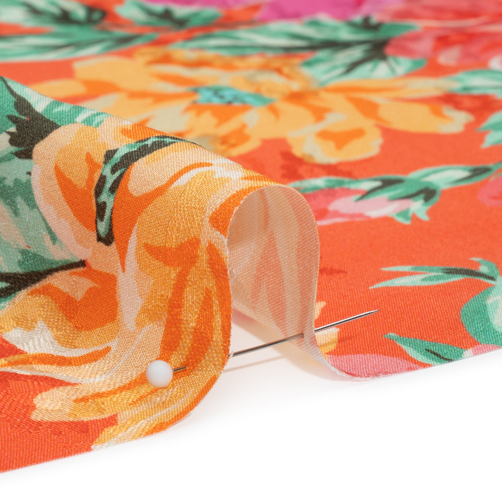 Floral Viscose Jacquard Print - Orange Floral - Mood Exclusive Downright Dalloway Folded Floral Viscose Jacquard Print - Orange Floral - Mood Exclusive Downright Dalloway Folded